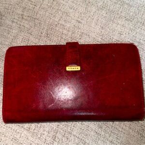 VINTAGE Red Leather COACH Wallet